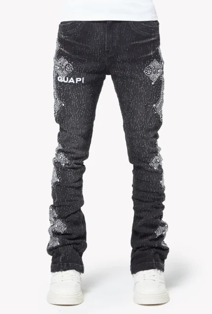 Vintage Black Distressed Cross Denim