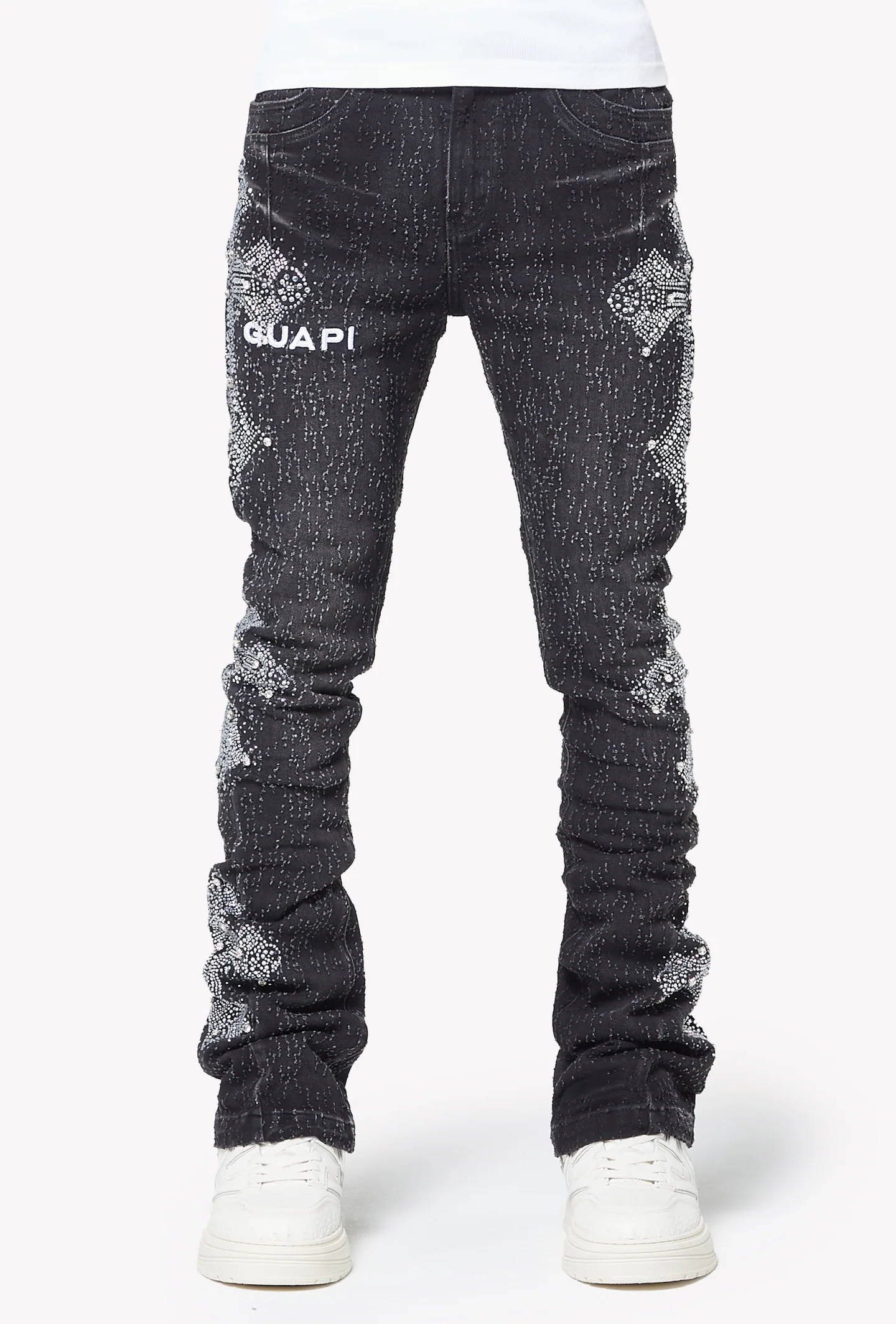 Vintage Black Distressed Cross Denim