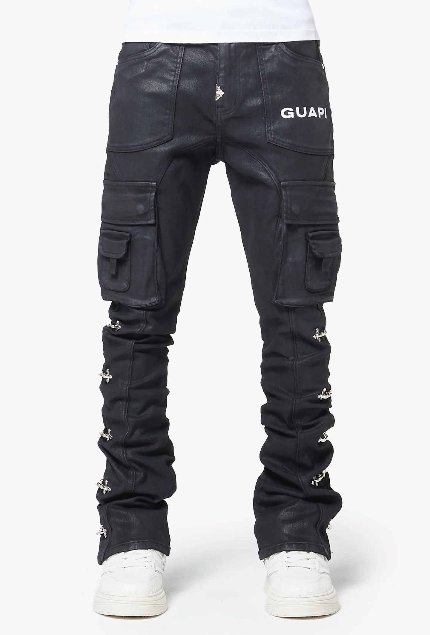 Obsidian Black Waxed Cargo Denim